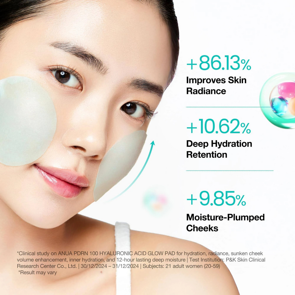 Anua – PDRN 100 Hyaluronic Acid Glow Pad – Dischetti viso illuminanti e idratanti