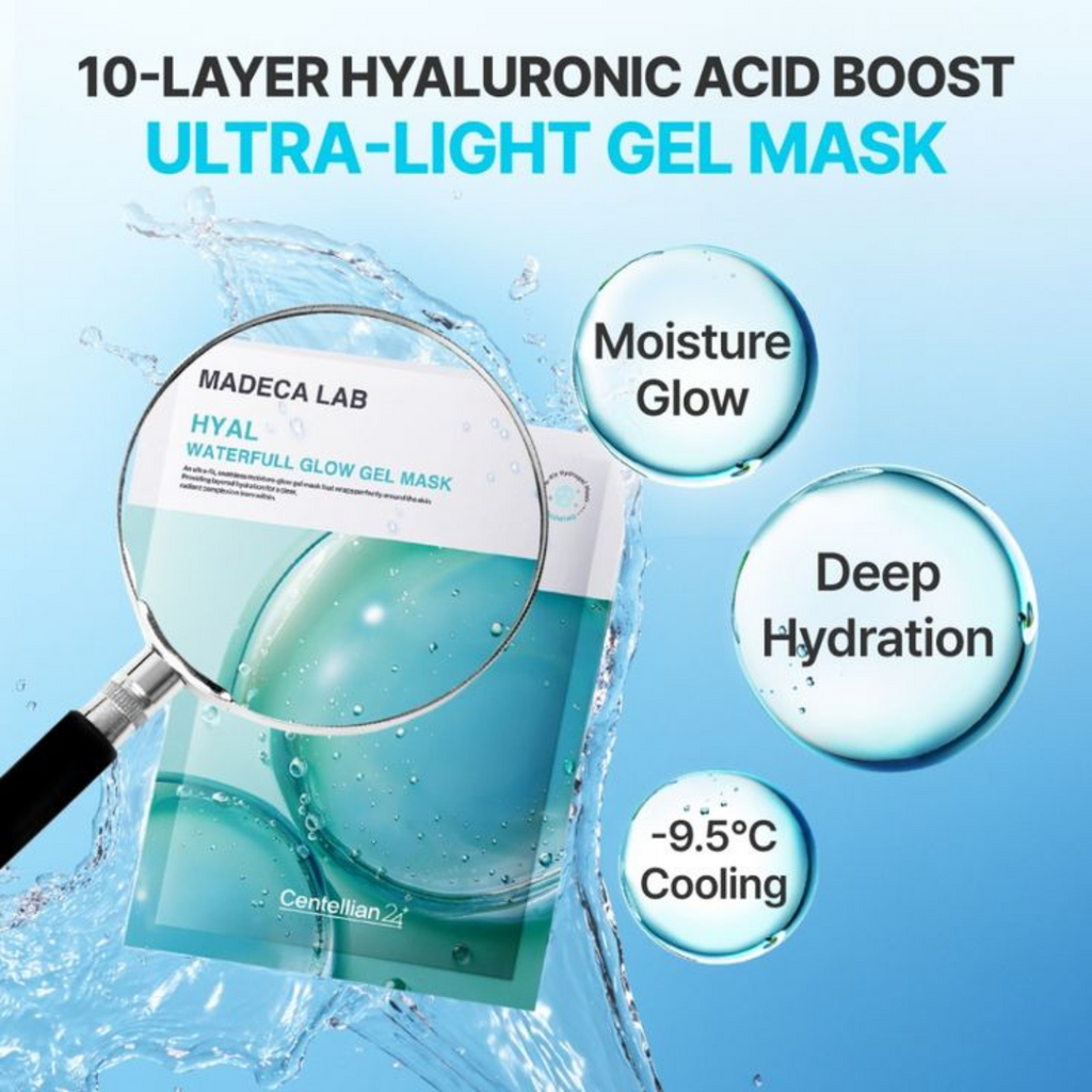 Centellian24 – Madeca Lab Hyal Waterfull Glow Gel Mask – Maschera viso in gel idratante e illuminante