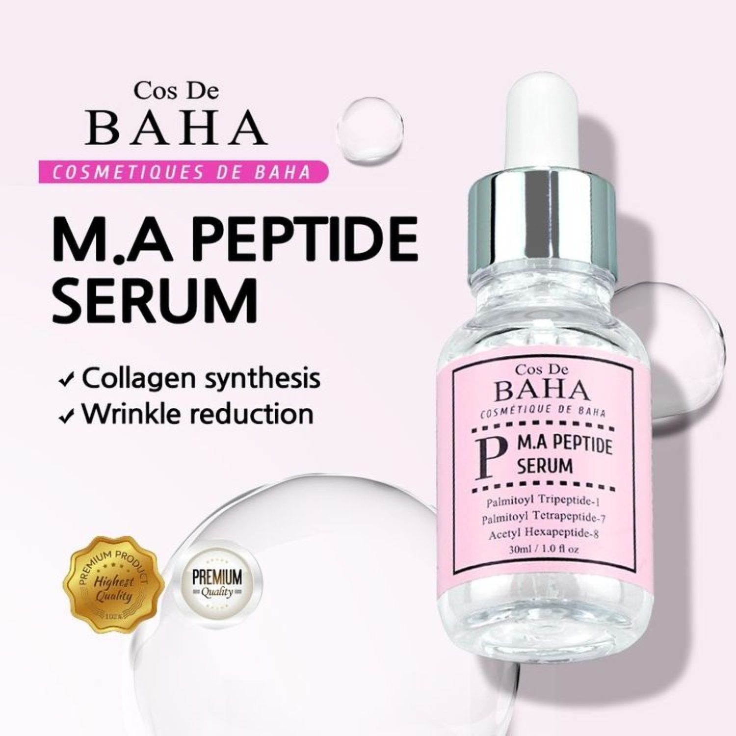 Cos De BAHA – Peptide Serum (P60) – Siero viso ai peptidi anti-age
