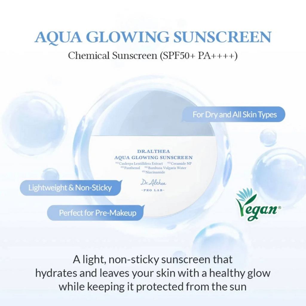 Dr. Althea – Aqua Glowing Sunscreen – Crema solare viso idratante SPF50+