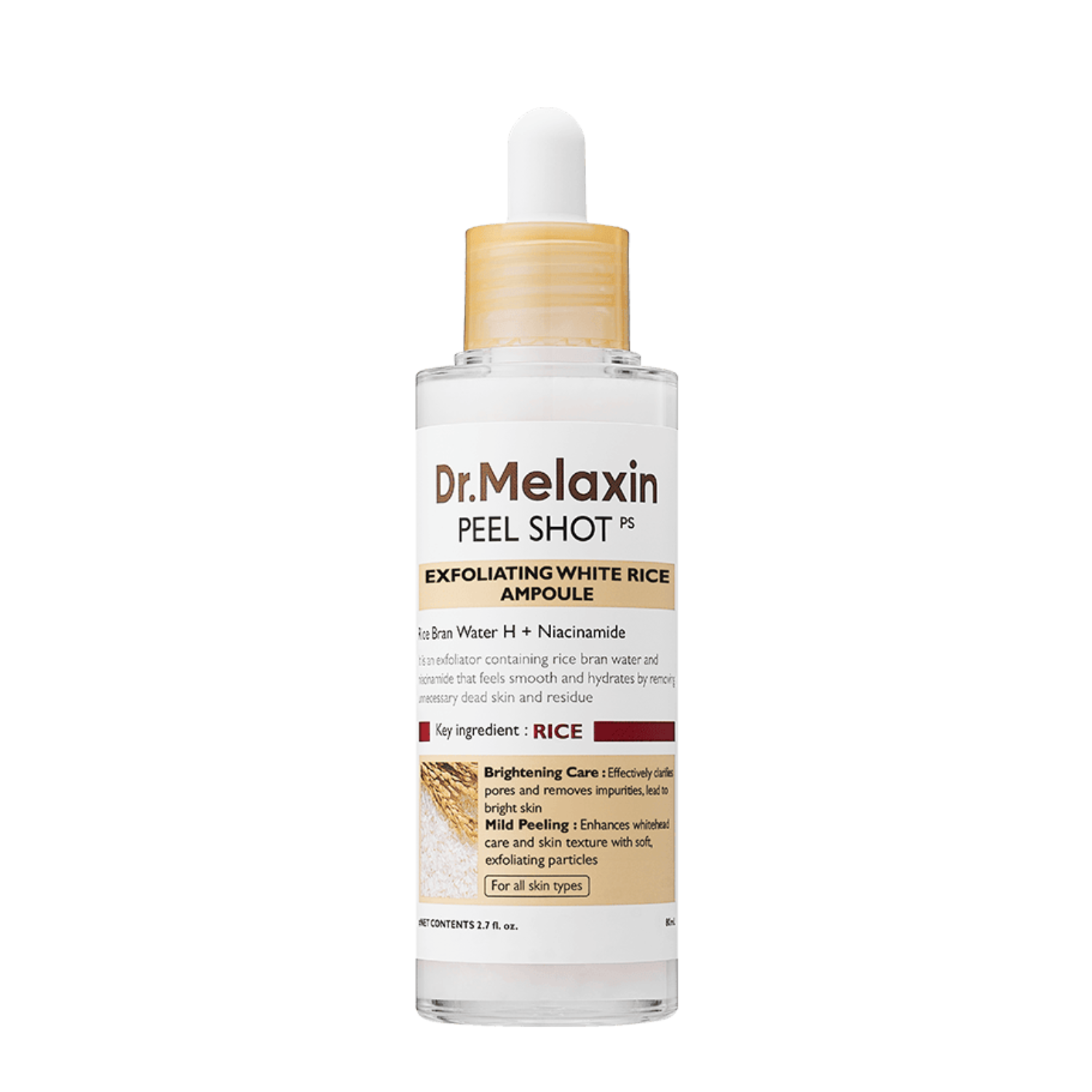 Dr.Melaxin – Peel Shot Exfoliant White Rice Ampoule – Ampoule viso esfoliante e illuminante al riso