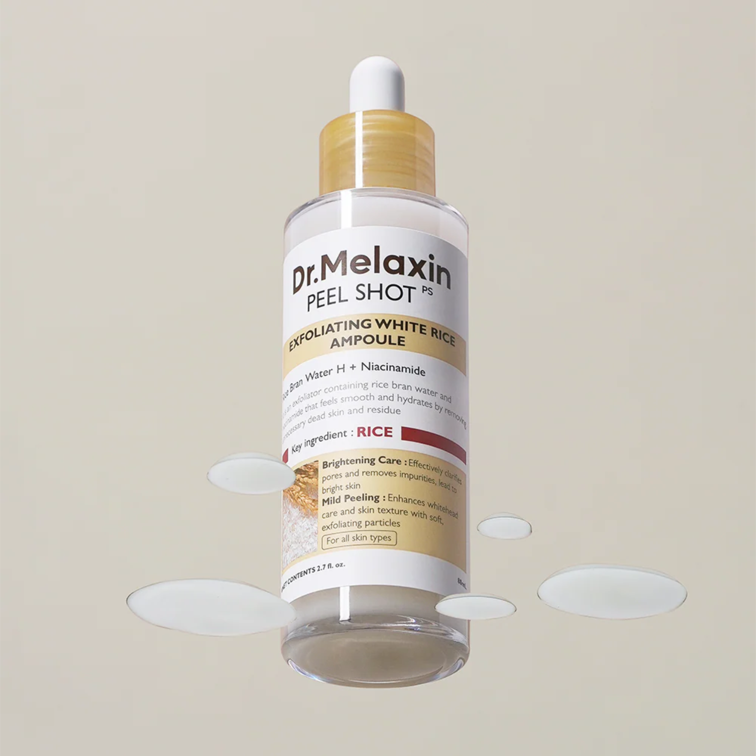 Dr.Melaxin – Peel Shot Exfoliant White Rice Ampoule – Ampoule viso esfoliante e illuminante al riso