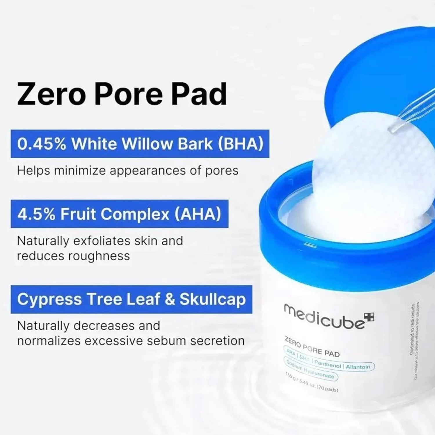 Medicube – Zero Pore Pad 2.0 – Dischetti viso esfolianti anti-pori e sebo