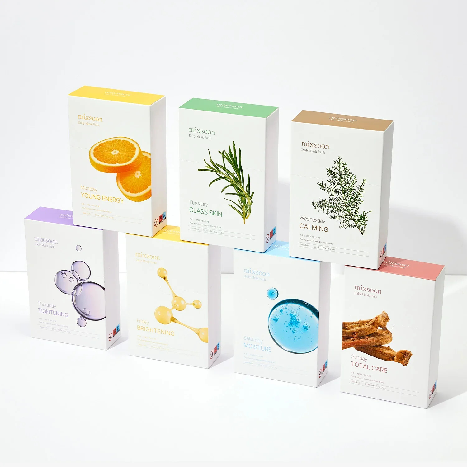 Mixsoon – Daily Mask Pack – Maschere viso in tessuto routine settimanale