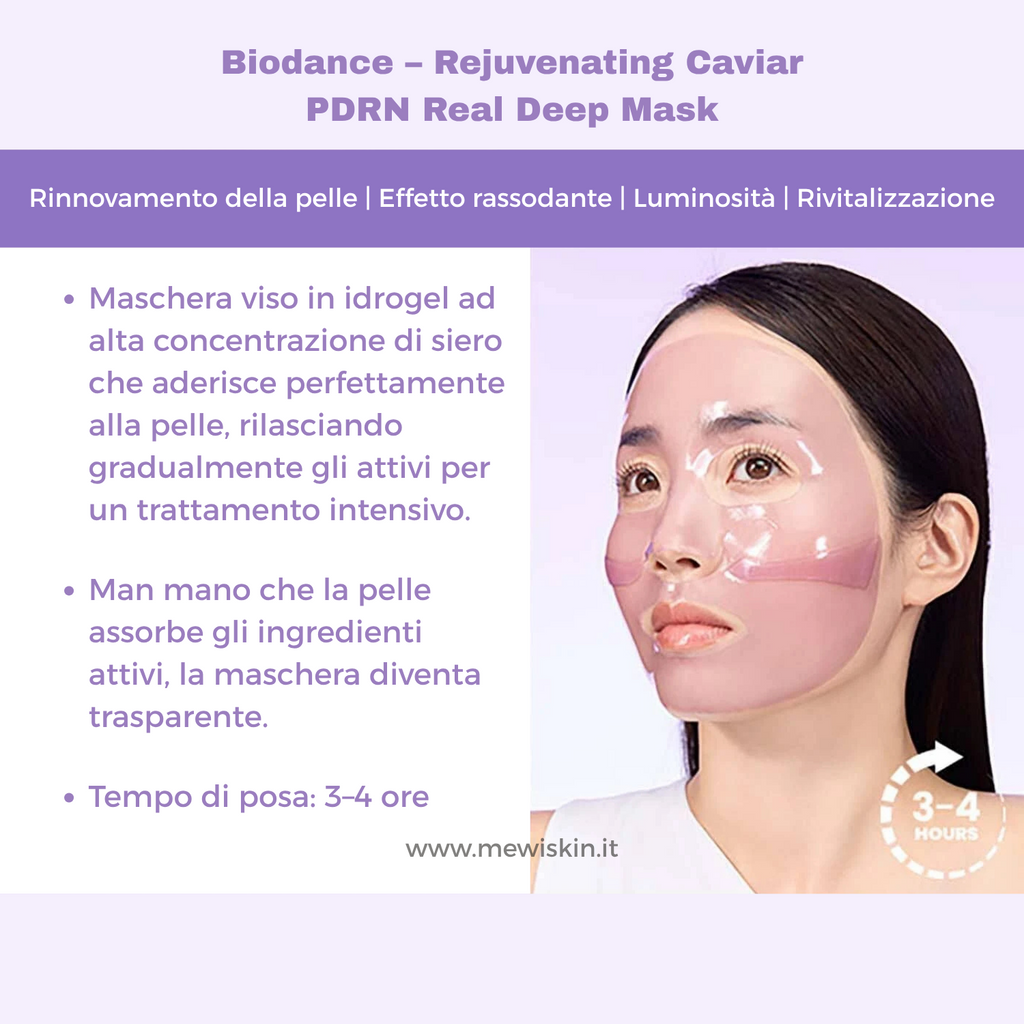 Biodance – Rejuvenating Caviar PDRN Real Deep Mask – Maschera viso rigenerante al caviale e PDRN