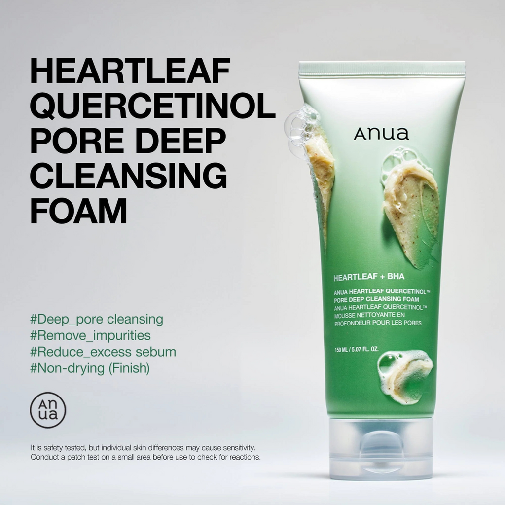 Anua - Heartleaf Quercetinol Pore Deep Cleansing Foam - Detergente viso schiumogeno purificante