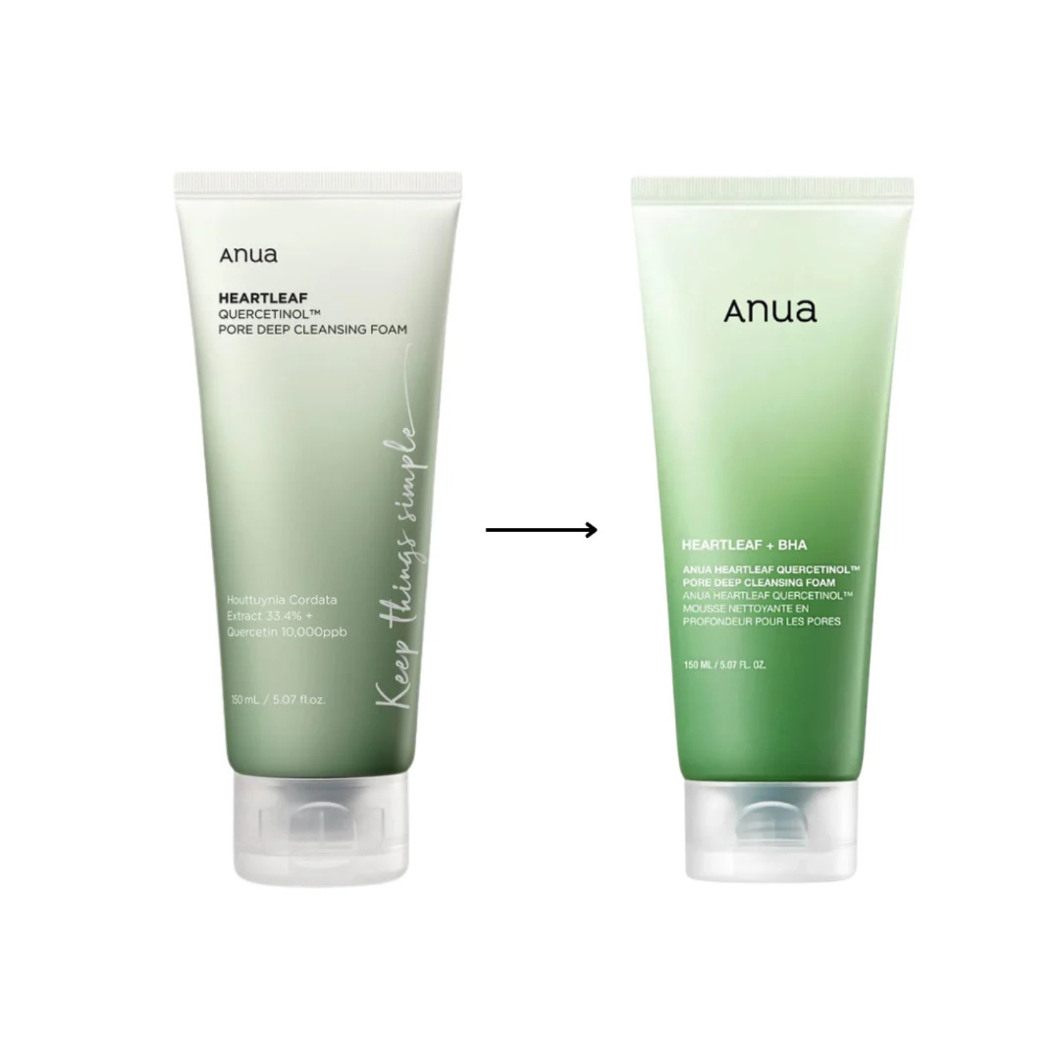 Anua - Heartleaf Quercetinol Pore Deep Cleansing Foam - Detergente viso schiumogeno purificante