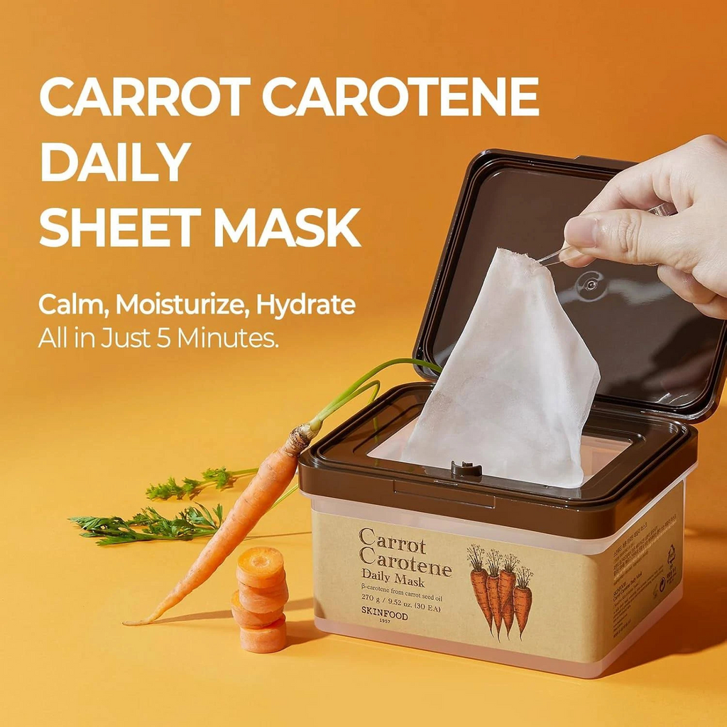 SKINFOOD – Carrot Carotene Daily Mask – 30 maschere viso lenitive alla carota