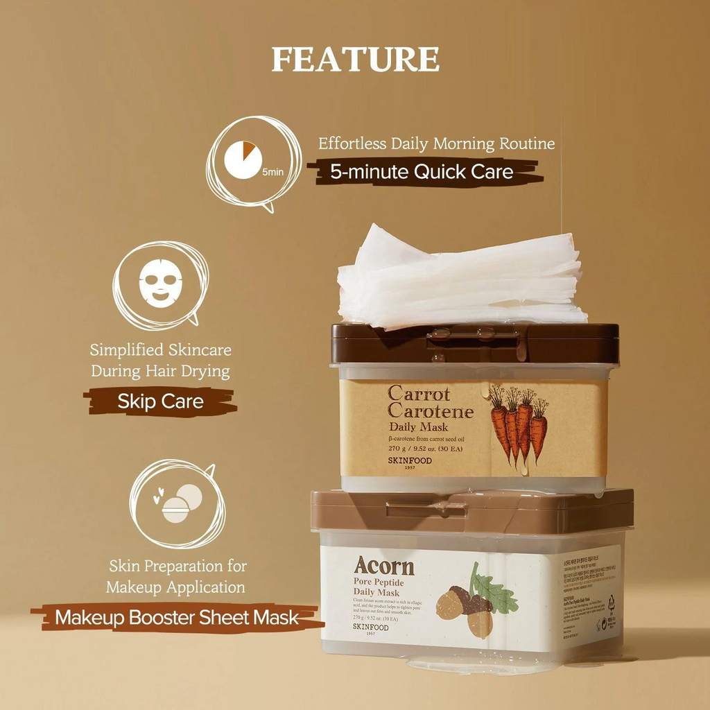 SKINFOOD – Carrot Carotene Daily Mask – 30 maschere viso lenitive alla carota