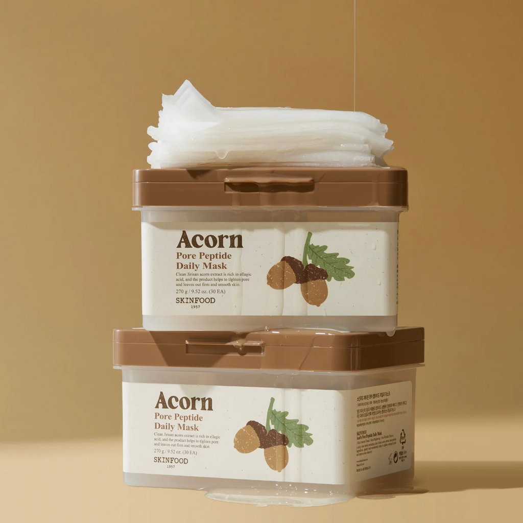 SKINFOOD – Acorn Pore Peptide Daily Mask – Set maschere viso pori e elasticità
