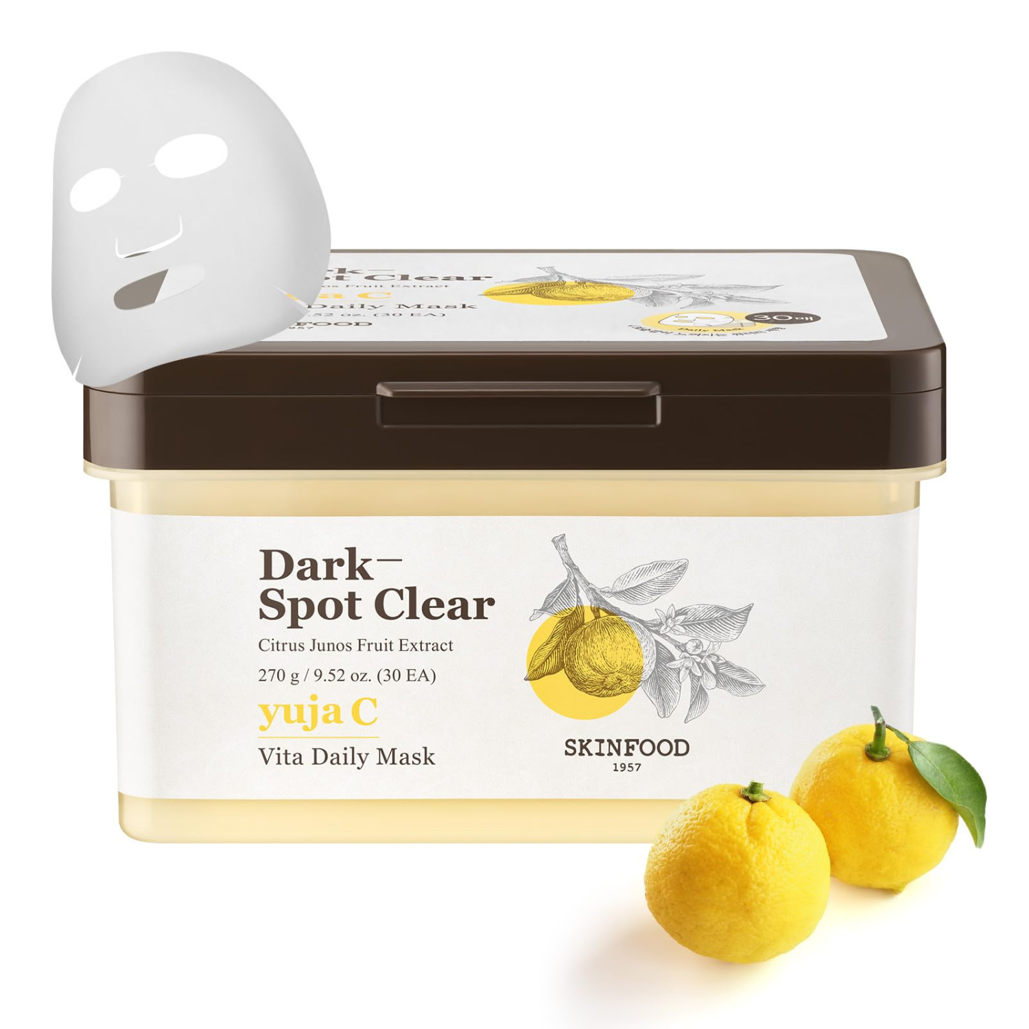 SKINFOOD – Yuja C Vita Daily Mask – 30 maschere viso illuminanti alla Vitamina C
