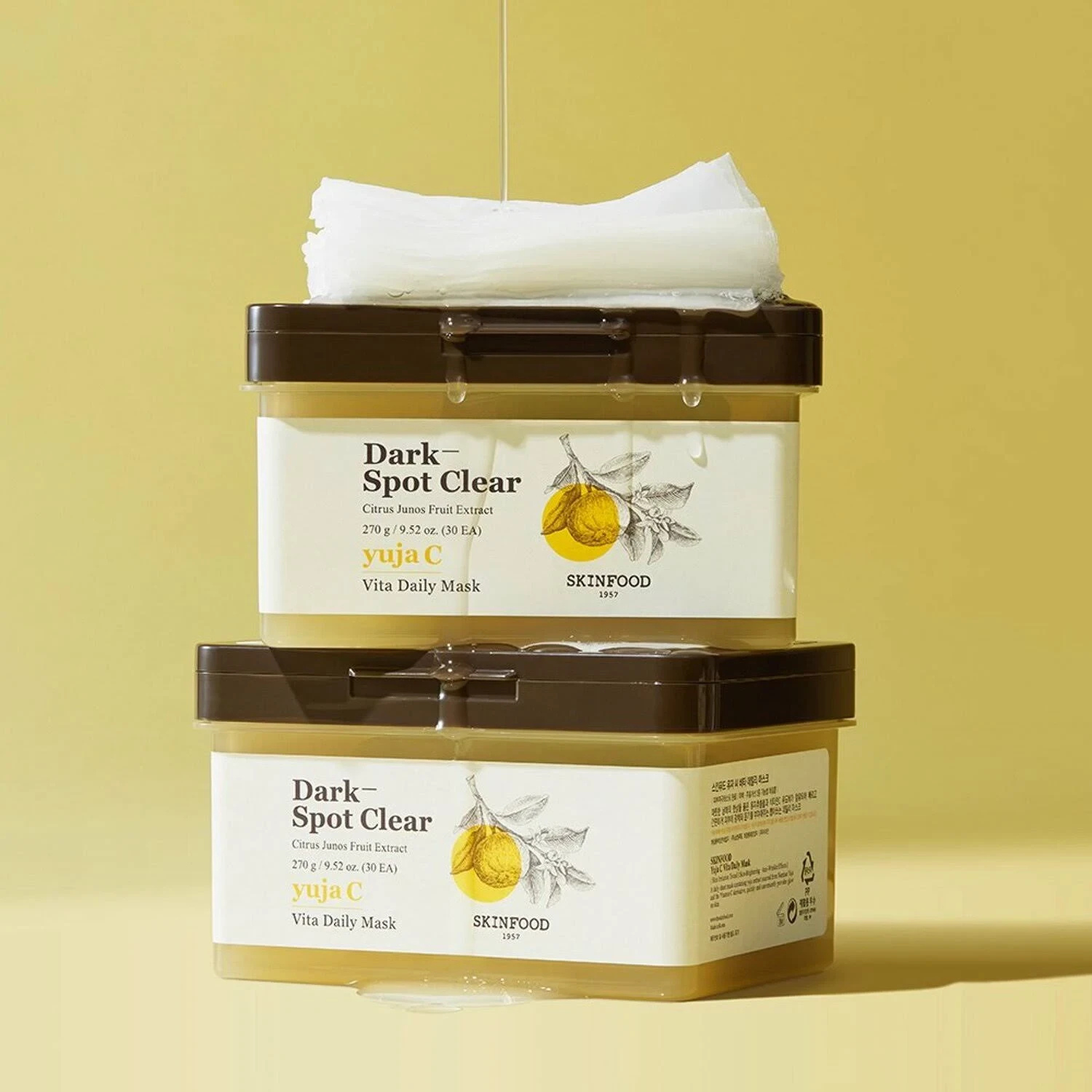 SKINFOOD – Yuja C Vita Daily Mask – 30 maschere viso illuminanti alla Vitamina C