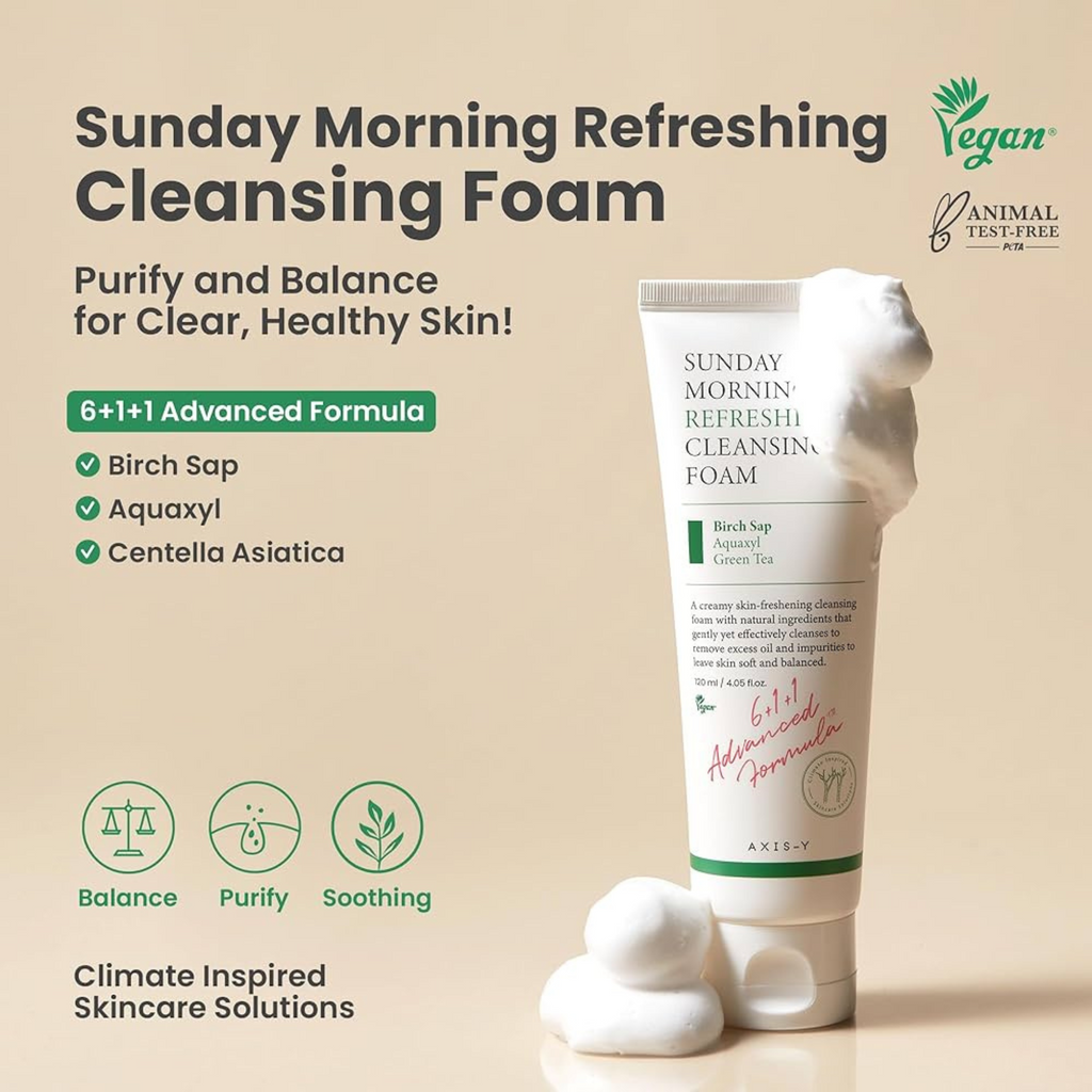 Axis-Y – Sunday Morning Refreshing Cleansing Foam – Detergente viso delicato riequilibrante