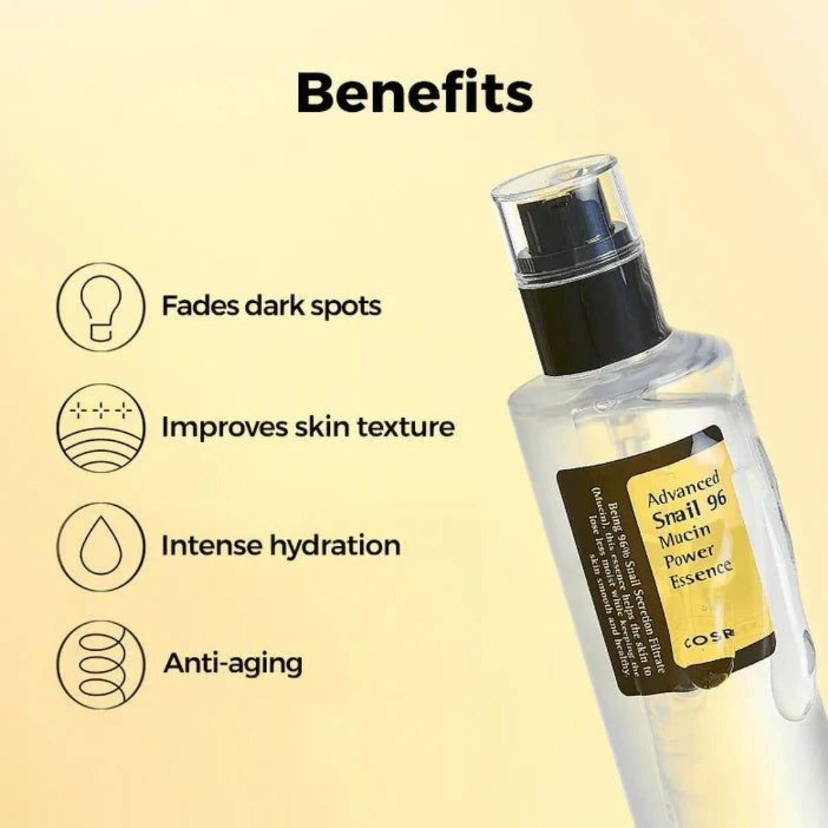 COSRX - Advanced Snail 96 Mucin Power Essence - Essenza viso idratante e rigenerante alla bava di lumaca