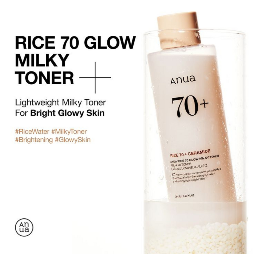 Anua - Rice 70 Glow Milky Toner - Tonico viso illuminante e idratante al riso