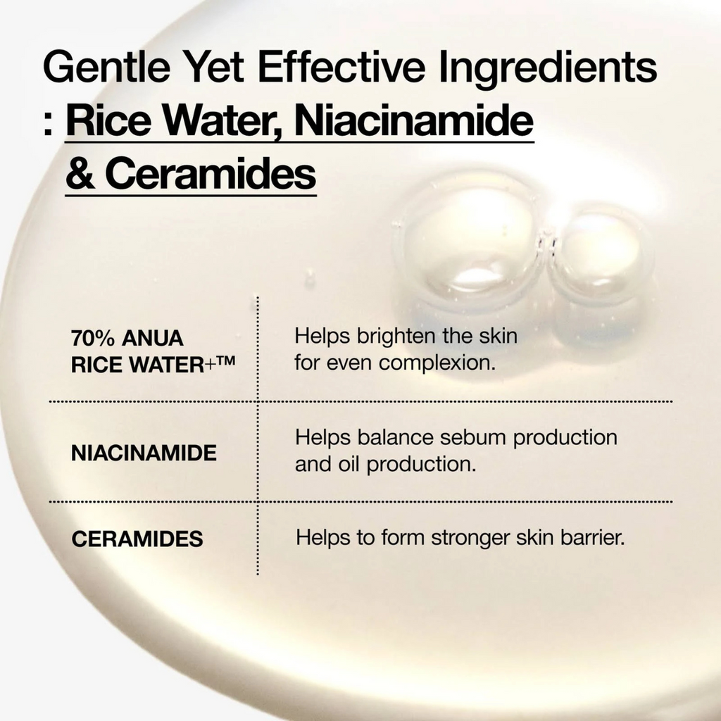 Anua - Rice 70 Glow Milky Toner - Tonico viso illuminante e idratante al riso