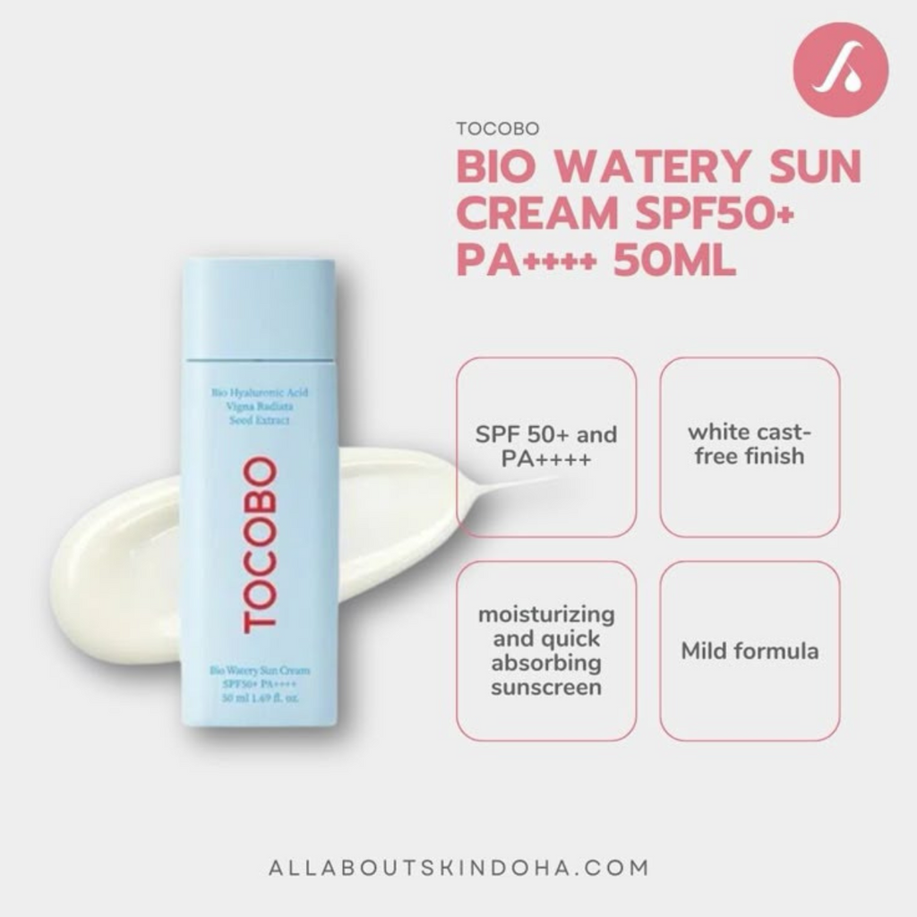 TOCOBO - Bio Watery Sun Cream SPF50 - Crema viso solare leggera e idratante