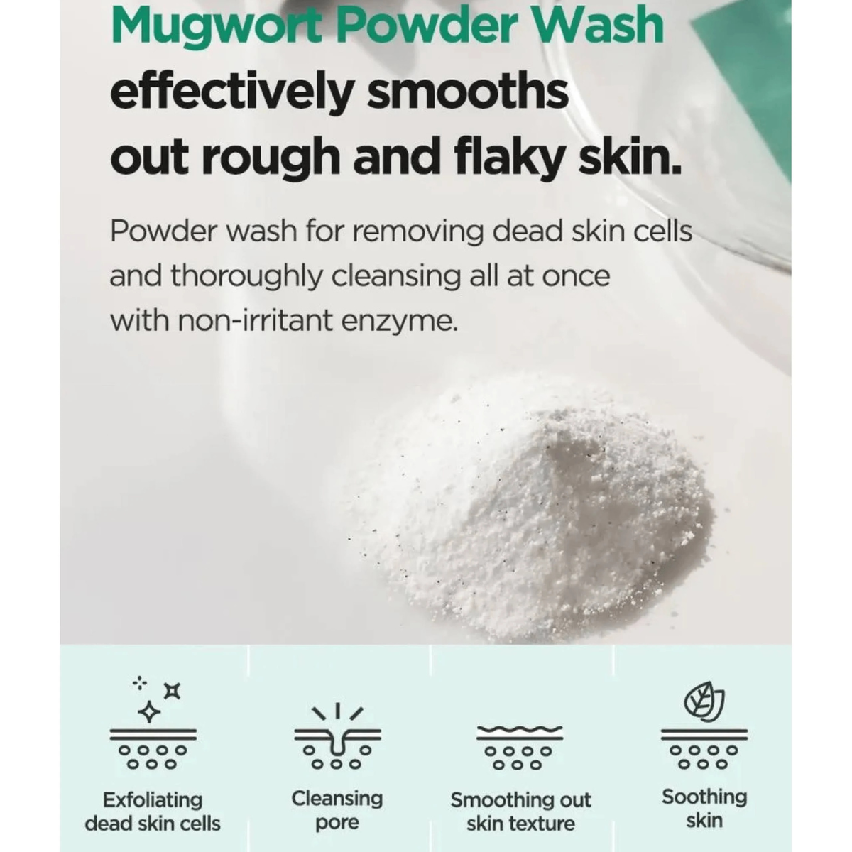 Isntree - Mugwort Calming Powder Wash - Detergente viso in polvere lenitivo all’artemisia