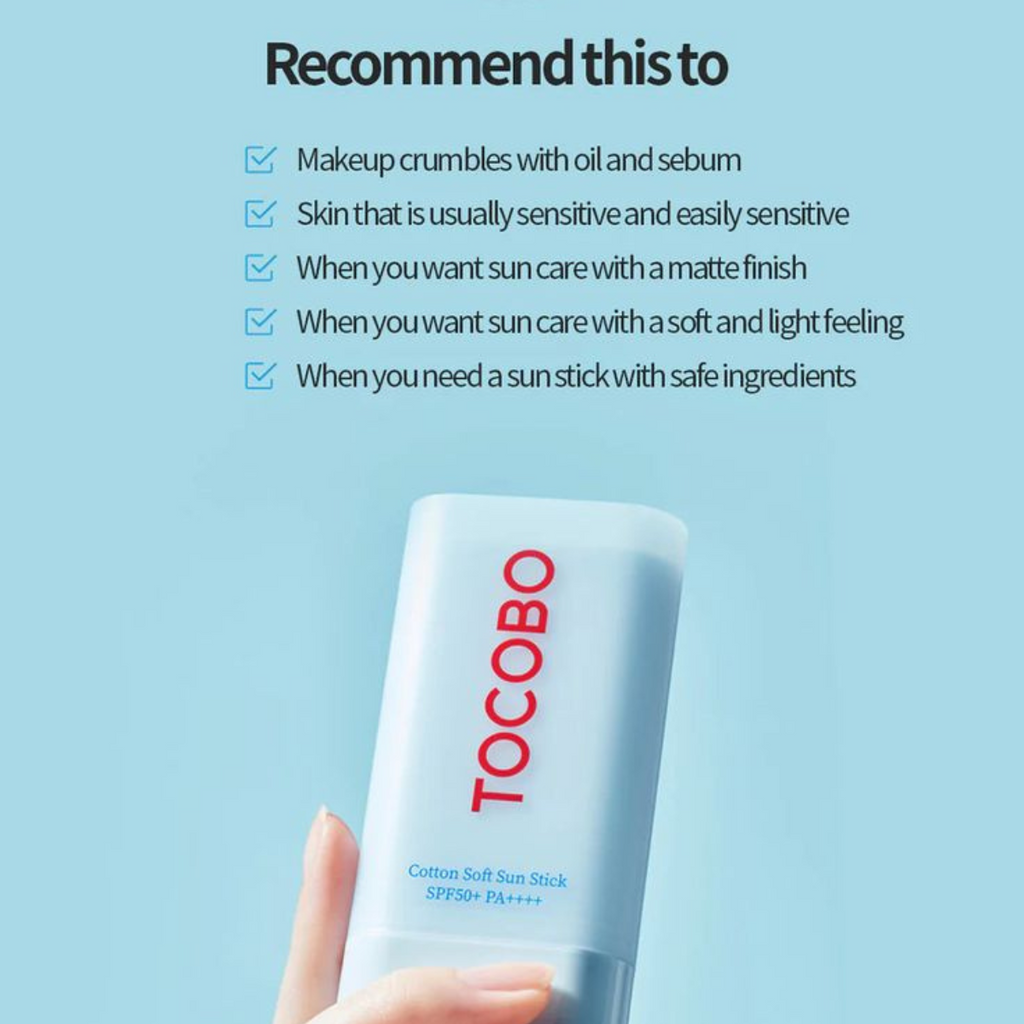 TOCOBO - Cotton Soft Sun Stick SPF50 - Stick solare viso opacizzante