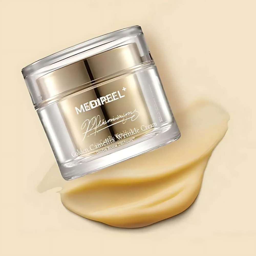 MEDI-PEEL - Peptide 9 Golden Camellia Wrinkle Cream - Crema viso anti-età levigante con peptidi e camelia