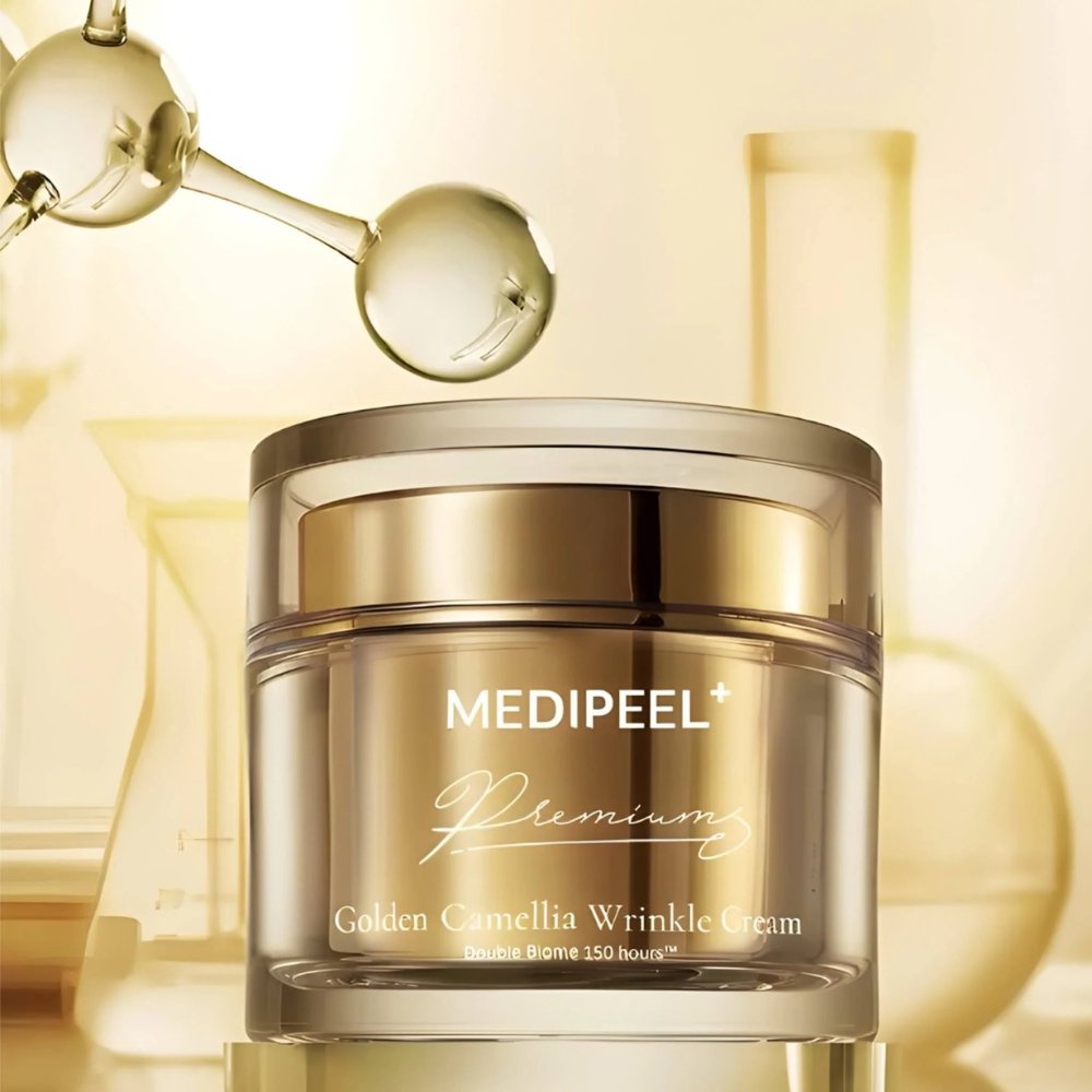 MEDI-PEEL - Peptide 9 Golden Camellia Wrinkle Cream - Crema viso anti-età levigante con peptidi e camelia
