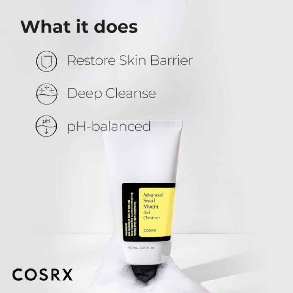 COSRX - Advanced Snail Mucin Power Gel Cleanser - Detergente viso idratante e rigenerante alla bava di lumaca