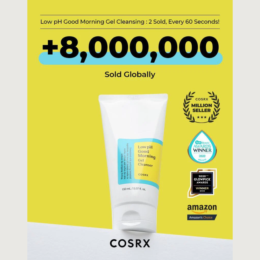 COSRX - Low pH Good Morning Gel Cleanser - Detergente viso riequilibrante e delicato a pH basso