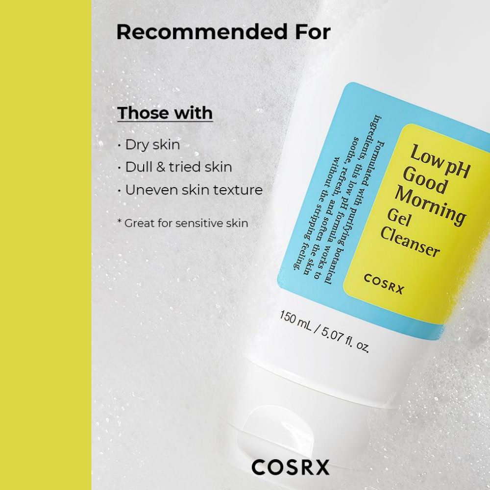 COSRX - Low pH Good Morning Gel Cleanser - Detergente viso riequilibrante e delicato a pH basso