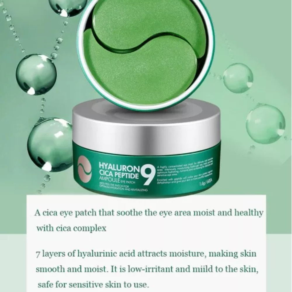 MEDI-PEEL - Hyaluron Cica Peptide 9 Ampoule Eye Patch - Patch occhi idratanti e rassodanti con acido ialuronico, cica e peptidi