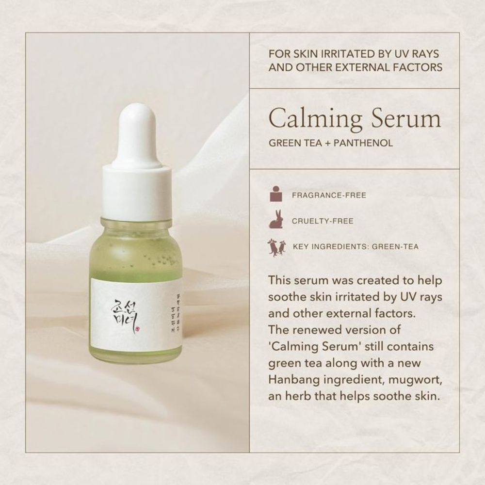Beauty of Joseon - Calming Serum: Green Tea + Panthenol - Siero viso lenitivo e calmante al tè verde e pantenolo