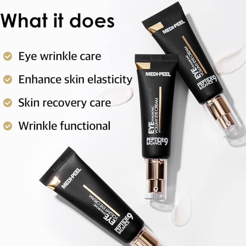 MEDI-PEEL - Peptide 9 Hyaluronic Volumy Eye Cream - Crema contorno occhi anti-età idratante con peptidi e acido ialuronico