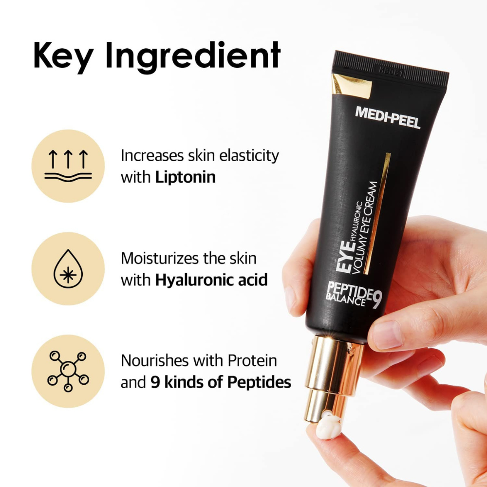 MEDI-PEEL - Peptide 9 Hyaluronic Volumy Eye Cream - Crema contorno occhi anti-età idratante con peptidi e acido ialuronico