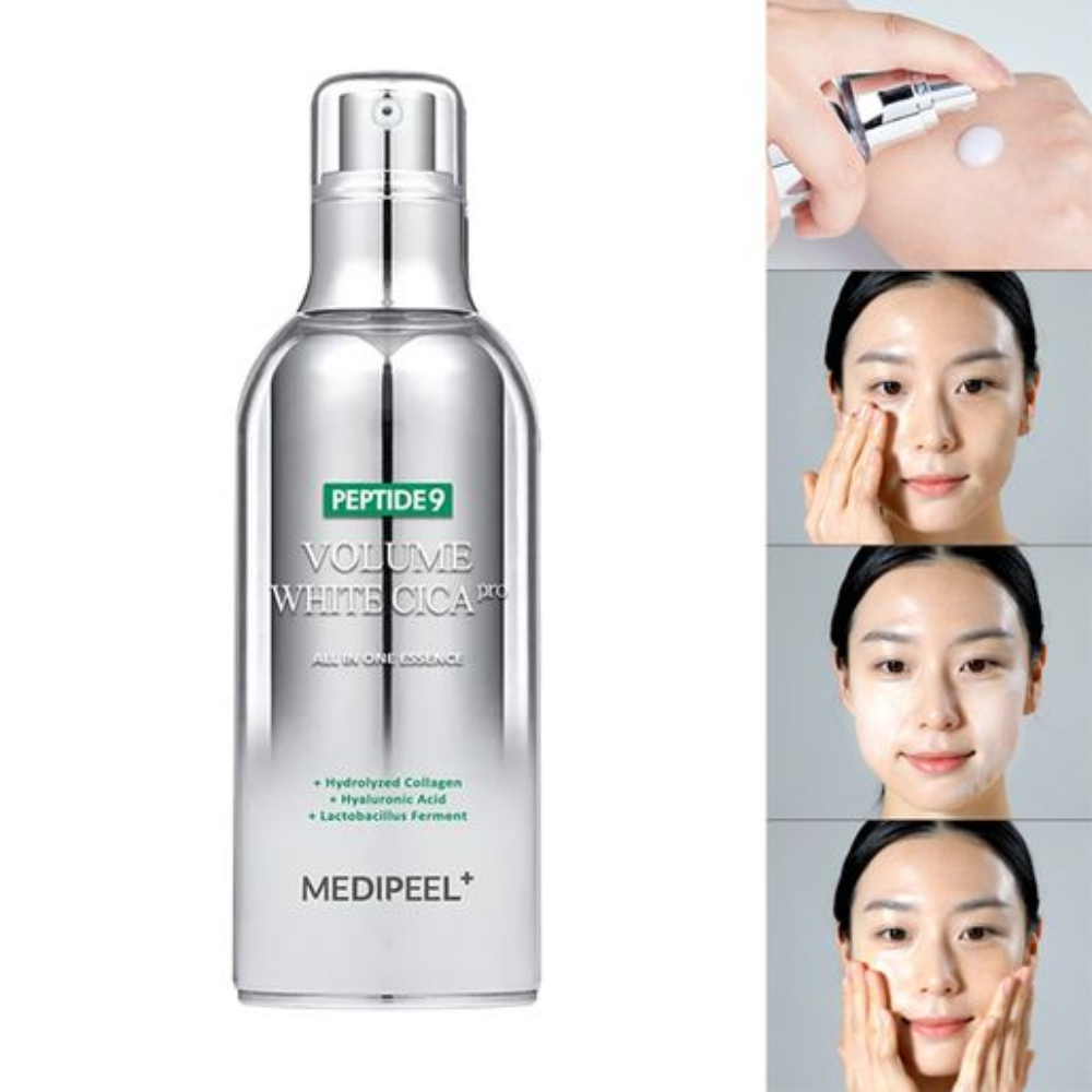 MEDI-PEEL - Peptide 9 Volume White Cica Essence PRO - Essenza viso anti-età illuminante con peptidi e centella asiatica