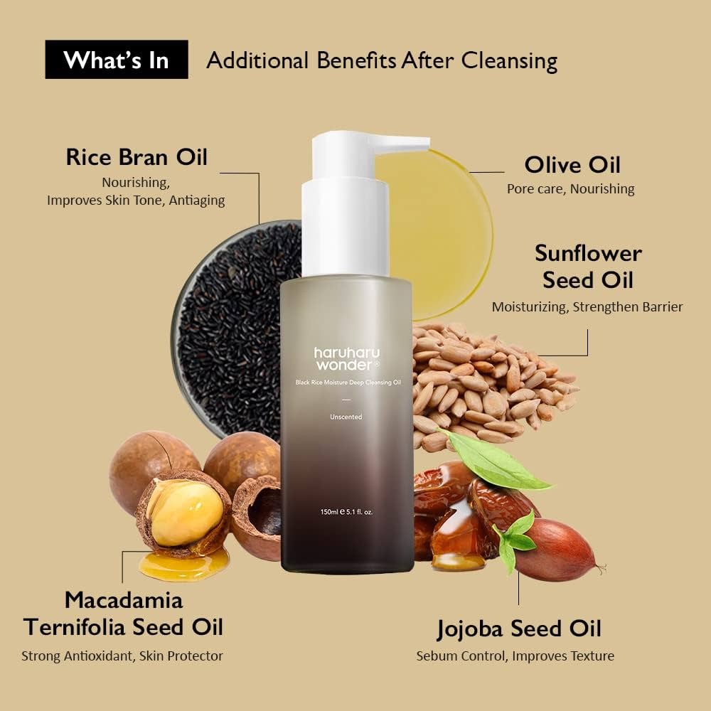 Haruharu Wonder - Black Rice Moisture Deep Cleansing Oil - Olio detergente viso al riso nero