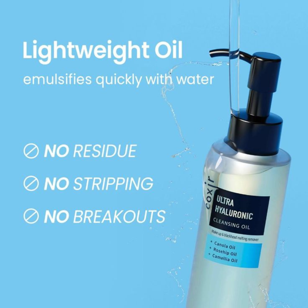 coxir - Ultra Hyaluronic Cleansing Oil - Olio detergente viso idratante all’acido ialuronico