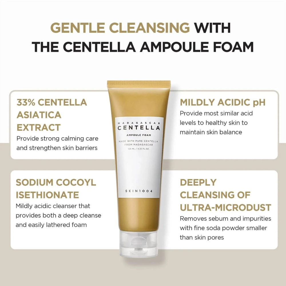 SKIN1004 - Madagascar Centella Ampoule Foam - Detergente viso delicato anti-impurità alla centella asiatica