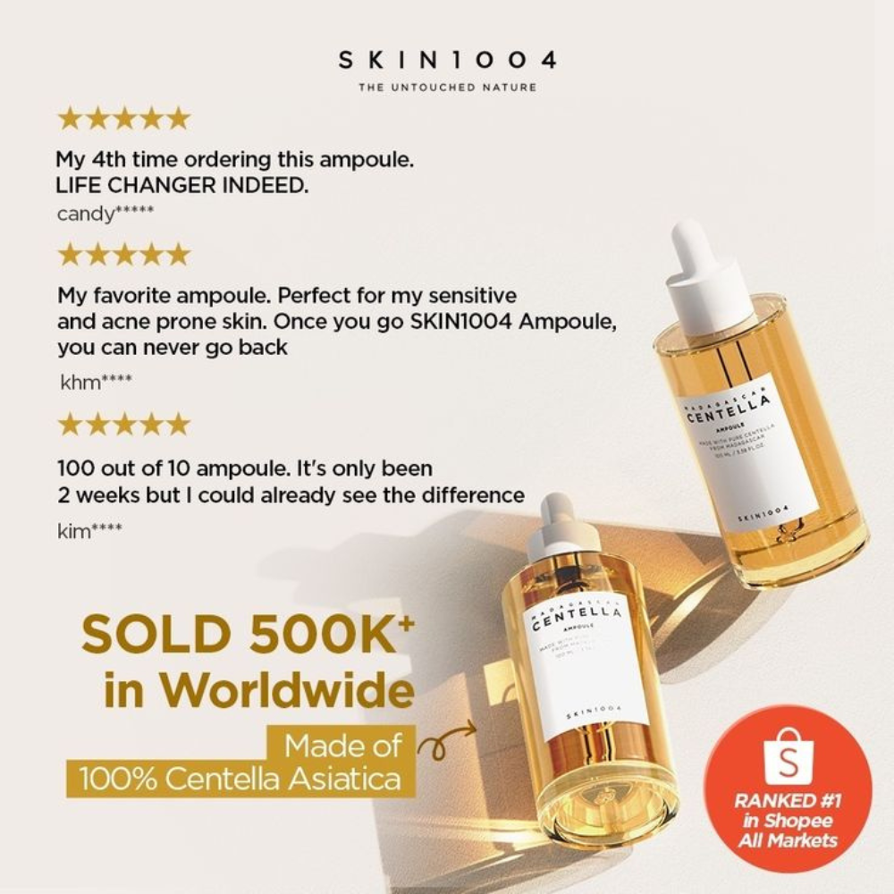 SKIN1004 - Madagascar Centella Ampoule - Siero viso lenitivo rigenerante alla centella asiatica