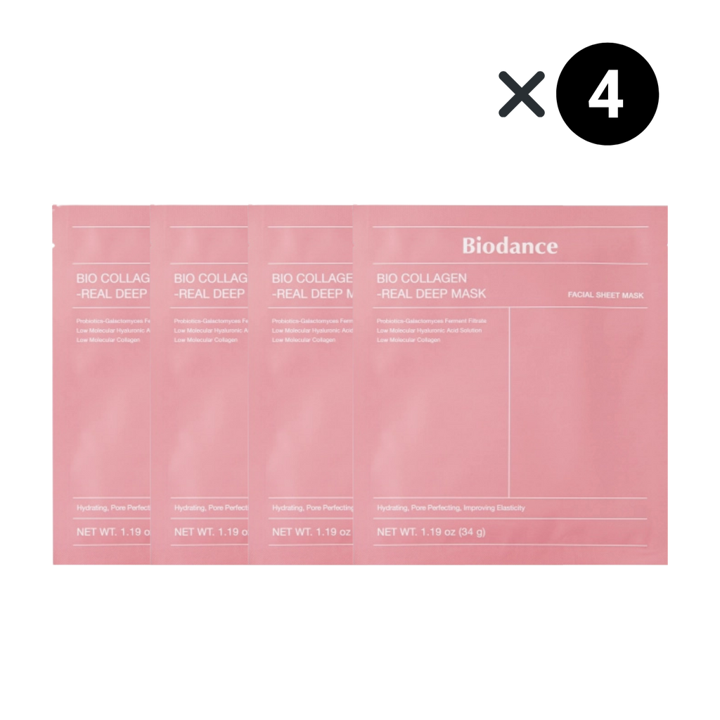 Set 4× Biodance Bio-Collagen Real Deep Mask – Anti-Età, Idratante & Rassodante