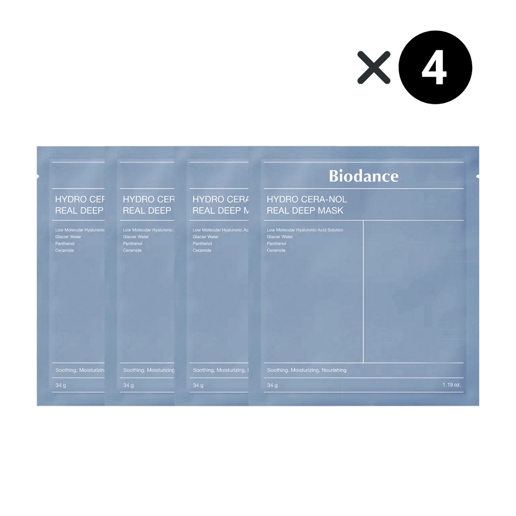 Set 4× Biodance Hydro Cera-nol Real Deep Mask – Idratante & Lenitiva