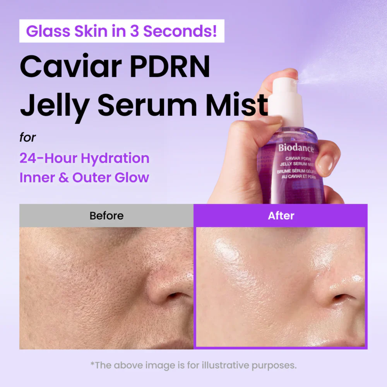 Caviar PDRN Jelly Serum Mist - Siero spray idratante e rassodante