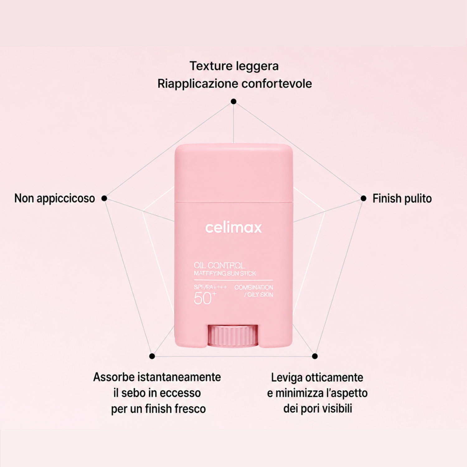 Oil Control Mattifying Sun Stick SPF50 - Stick solare opacizzante