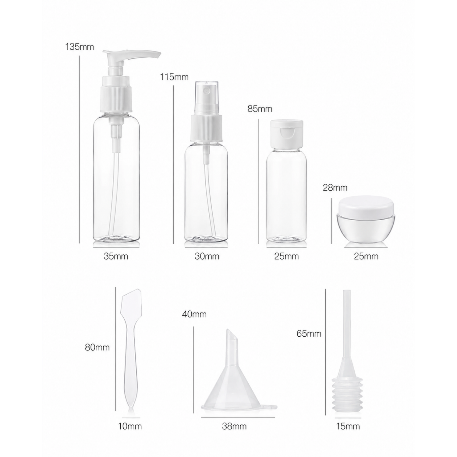 Kit da viaggio 8 pezzi – Set contenitori cosmetici riutilizzabili