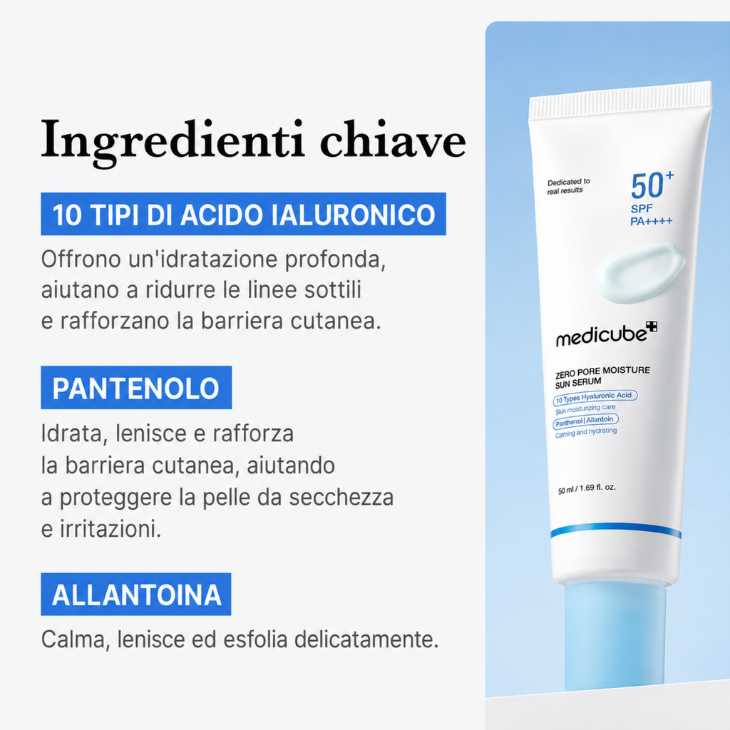 Zero Pore Moisture Sun Serum SPF50 - Siero solare idratante