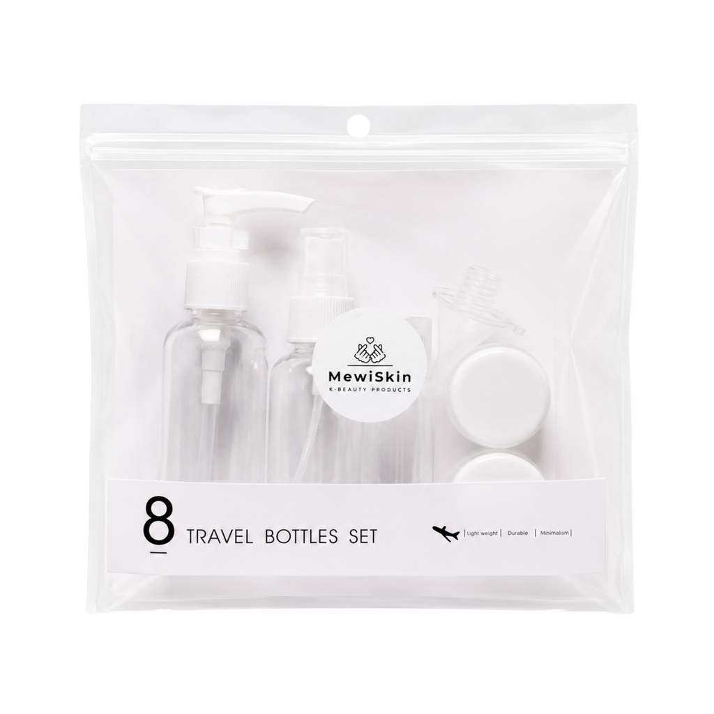 Kit da viaggio 8 pezzi – Set contenitori cosmetici riutilizzabili