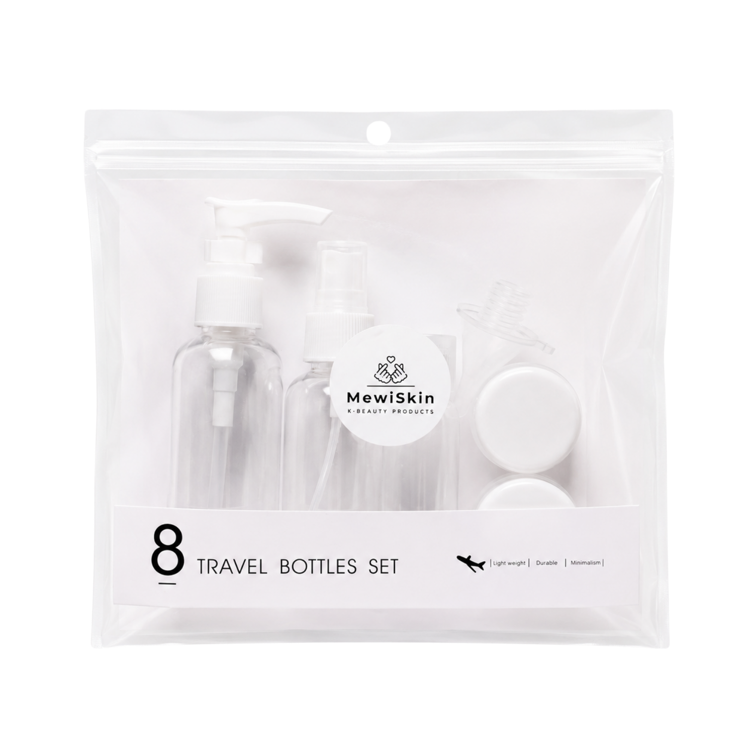 Kit da viaggio 8 pezzi – Set contenitori cosmetici riutilizzabili
