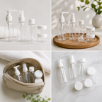 MewiSkin – Kit da viaggio 8 pezzi – Set contenitori cosmetici riutilizzabili